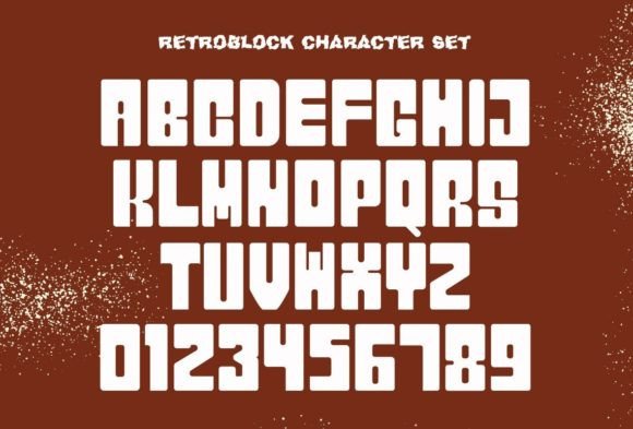 Retroblock Font PNG with transparent background - Preview 3