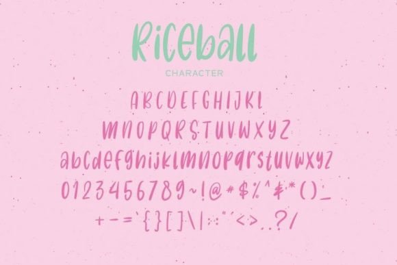 Riceball Font PNG with transparent background - Preview 3