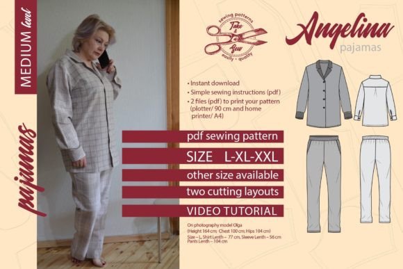 Women Pajamas Pattern Angelina PDF L-XXL