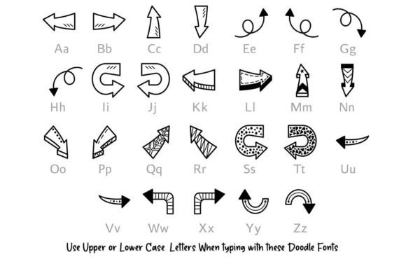 Doodle Arrows Font - Preview 1