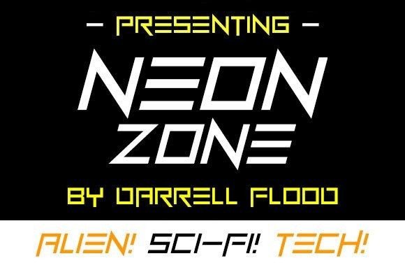 Neon Zone Font PNG with transparent background - Preview 1