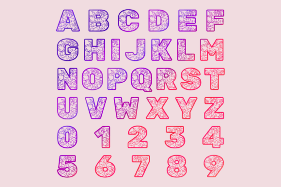Peony Lace Font PNG with transparent background - Preview 1
