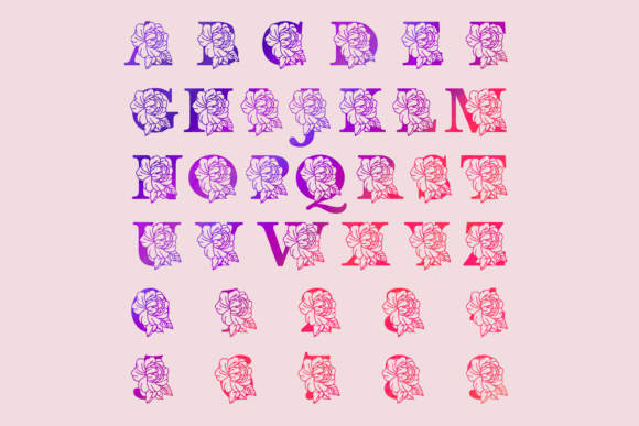 Peony Split Font PNG with transparent background - Preview 1