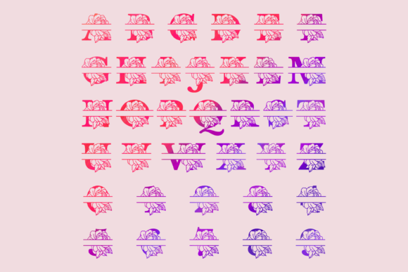 Peony Split Font PNG with transparent background - Preview 2