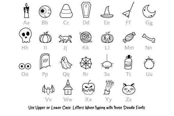 Halloween Doodle Font - Preview 1