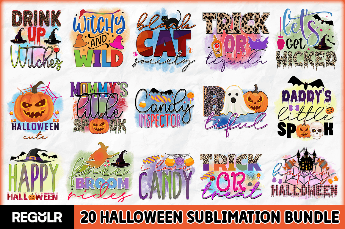 Halloween Sublimation Bundle Graphic by Regulrcrative · Creative Fabrica