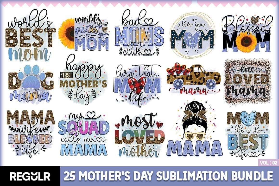 Mother's Day Sublimation Bundle Graphic by Regulrcrative · Creative Fabrica
