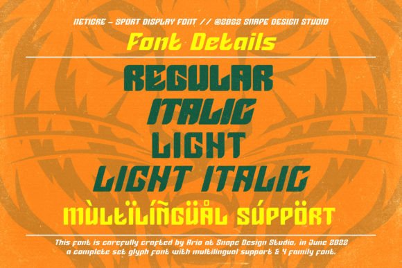 Netigre Font PNG with transparent background - Preview 2