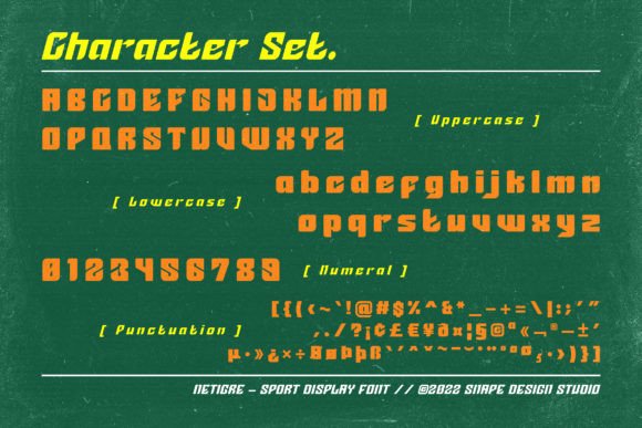 Netigre Font PNG with transparent background - Preview 1