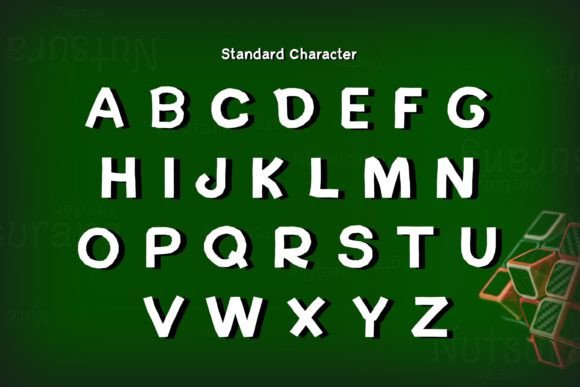 Rubik's Cube Font PNG with transparent background - Preview 3