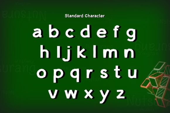 Rubik's Cube Font PNG with transparent background - Preview 4
