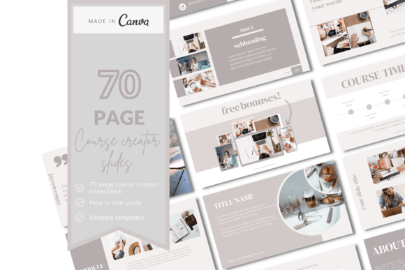 70-page Canva webinar and slide deck presentation template
