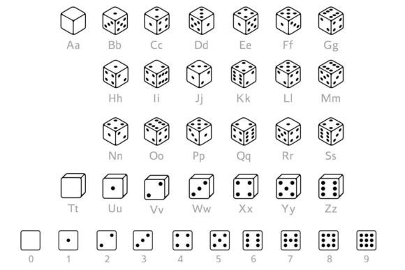 Dice Doodle Font PNG with transparent background - Preview 1
