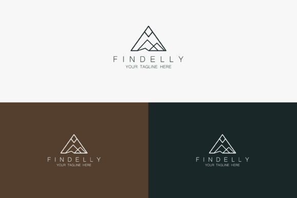 Findelly Modern Line Art Text Hill Logo Gráfico Logos Por sumonuix
