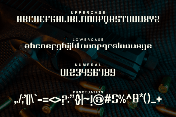 Guns Black Font PNG with transparent background - Preview 2