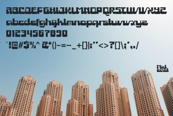Mideast Font font preview - 2