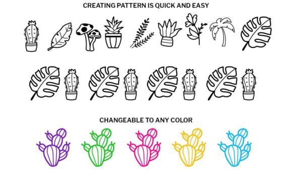 Plant Doodle Font PNG with transparent background - Preview 2