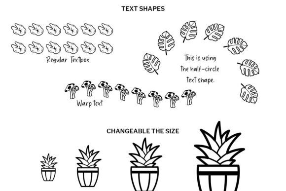 Plant Doodle Font PNG with transparent background - Preview 3