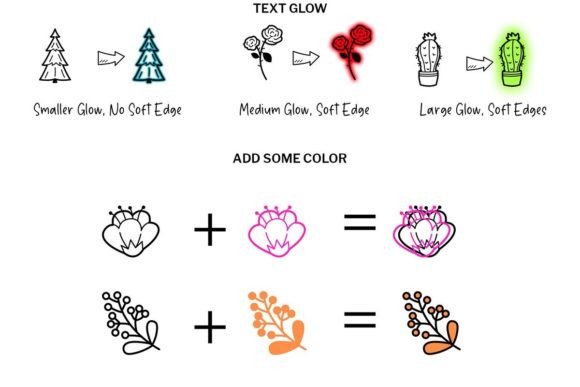 Plant Doodle Font PNG with transparent background - Preview 4
