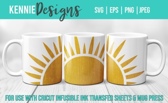 Sun Mug Wrap Svg Template Graphics