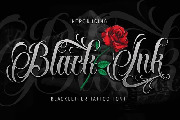Preview specimen of Black Ink blackletter font