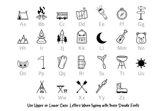 Camping Doodle Font - Preview 1