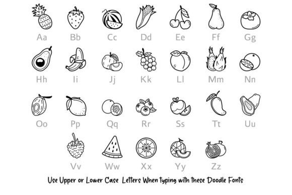 Fruit Doodle Font - Preview 1