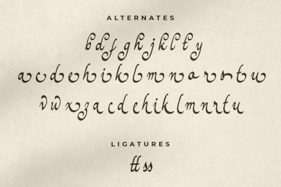 Hand Vintage Font PNG with transparent background - Preview 6
