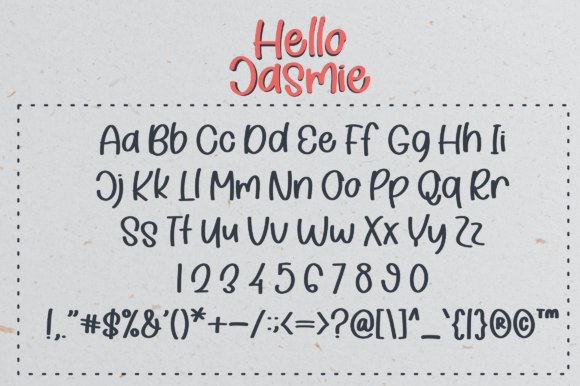 Hello Jasmie Font PNG with transparent background - Preview 3