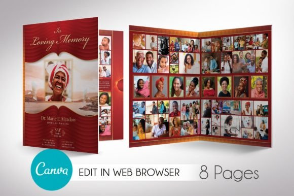 Loving Tabloid Funeral Program Canva