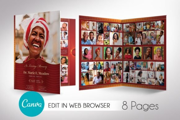 Loving Tabloid Funeral Program Canva