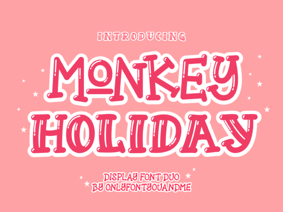 Monkey Holiday Duo Font PNG with transparent background - Preview 1