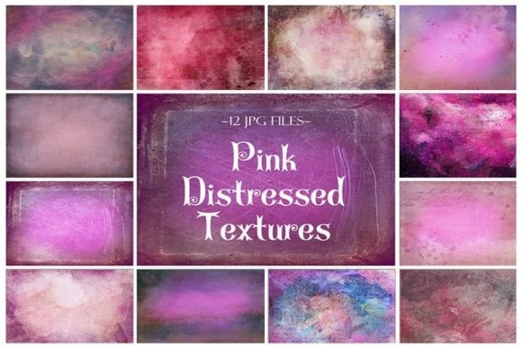Pink Distressed Textures, Digital Paper