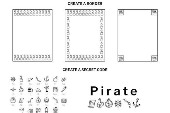 Pirate Doodle Font PNG with transparent background - Preview 5