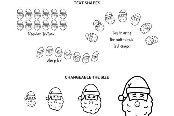 Santa Face Doodle Font PNG with transparent background - Preview 3