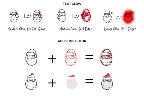 Santa Face Doodle Font PNG with transparent background - Preview 4