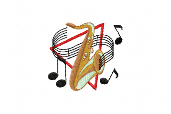 Saxophone Embroidery Design