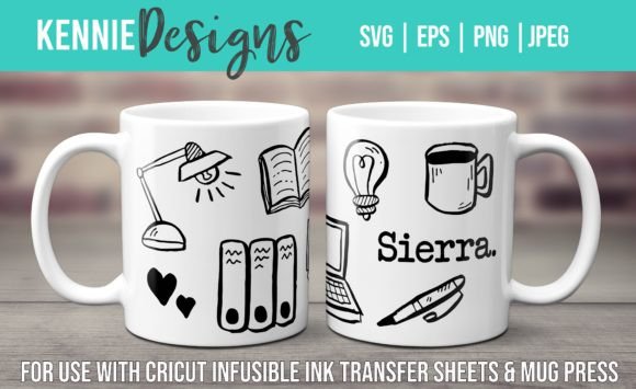 Writer Mug Wrap Svg Template Author Graphics