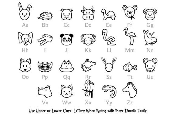 Animal Doodle Font - Preview 1