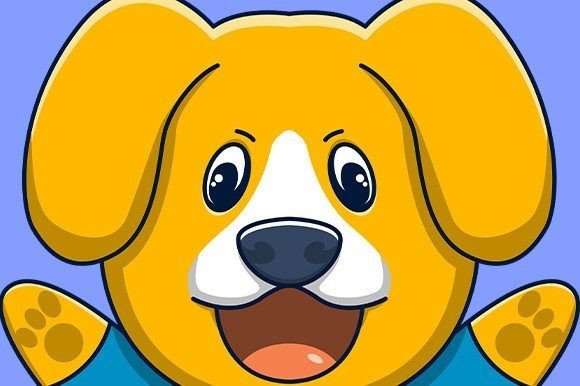 Cute Dog Sitting Cartoon Character