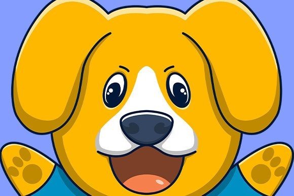 Cute Dog Sitting Cartoon Character