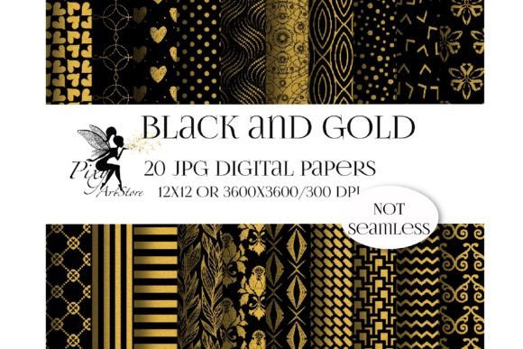 Gold and Black Digital Papers