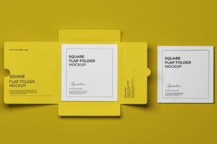 PSD Square Flap Folder Mockup Graphic by sujhonsharma · Creative Fabrica