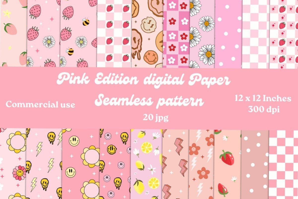 Pink Seamless Pattern Digital Paper Graphic by ResipaintDesign ...
