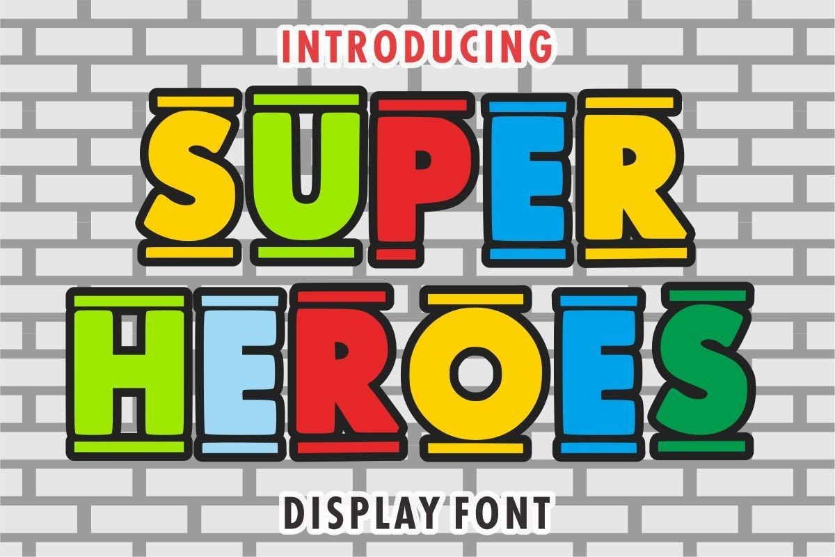 Super Heroes preview, heroic display font projecting strength and authority