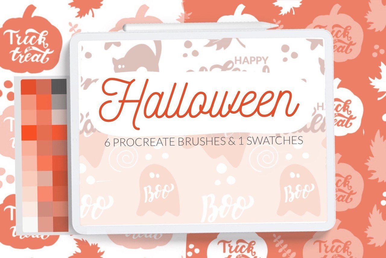 Halloween Pattern Brushes Procreate Graphic by LetsArtShop · Creative ...