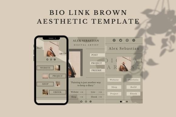 Bio Link Brown Aesthetic Graphics