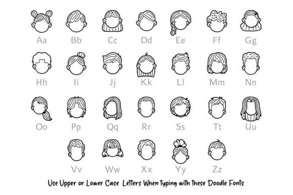 Blank Face Doodle Font - Preview 1