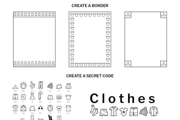 Clothes Doodle Font PNG with transparent background - Preview 5