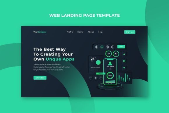 Gradient Ui-ux Landing Page Template Graphic UX and UI Kits By sumonuix